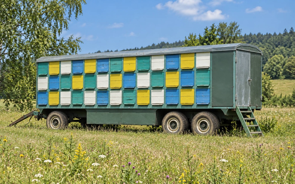 Мобильная пасека для пчел из металлической бытовки.jpg
